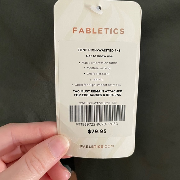 FABLETICS Zone Powerhold plus high waisted color block mesh 7/8 workout tights - Picture 6 of 7